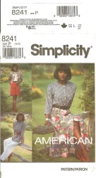 8241 BUTTON TUNIC, TOP,SKIRT,BOTTOMS PATTERN 12=16